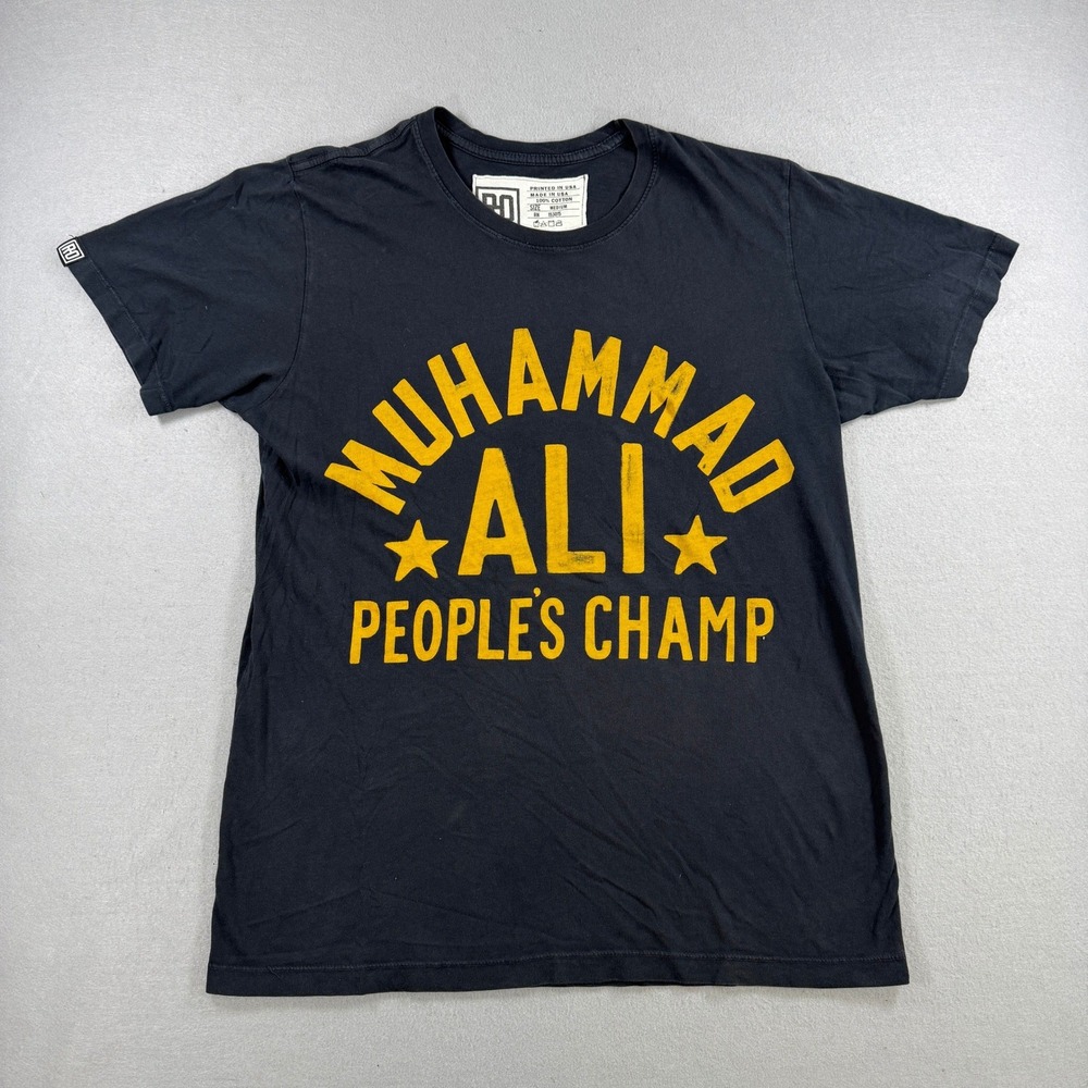 Roots Of Fight Muhammad Ali Shirt Mens Medium Black Peoples Champ Boxing Tee USA